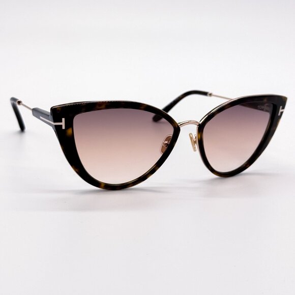 NEW TOM FORD ANJELICA-02 TF868 52F CAT EYE WOMEN SUNGLASSES FT0868/S HAVANA - Picture 3 of 11